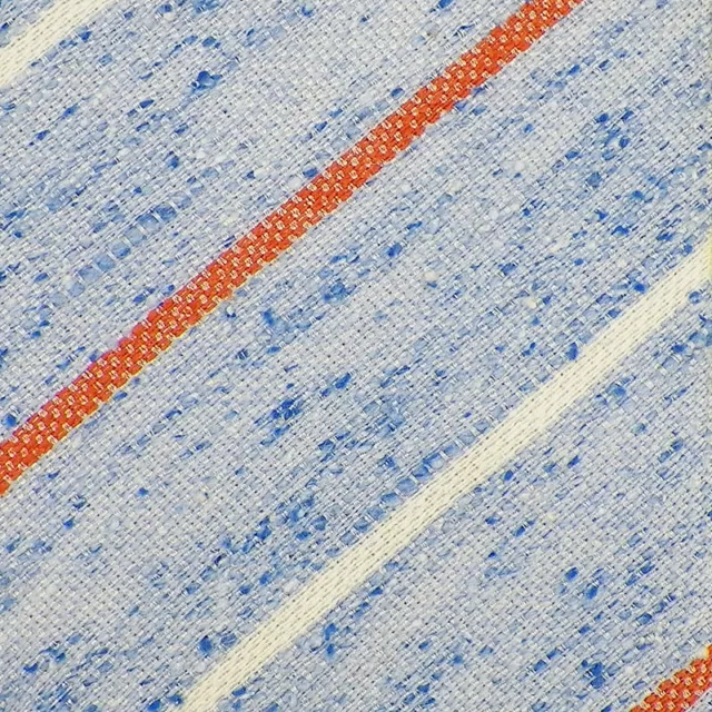 JOHN G HARDY Mens Blue Orange White STRIPED Nubby Silk Tie Italy NWOT