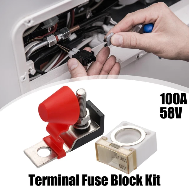 1 Set 100A Terminal Fuse Block Kit Fuse Max Voltage 58V for Car Marine Boat