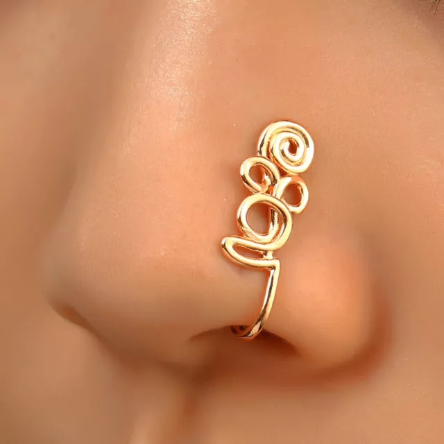 Women Nose Hoops Cartilage Earrings Body Jewelry Gifts Nose Ring Nose Clip Cuff