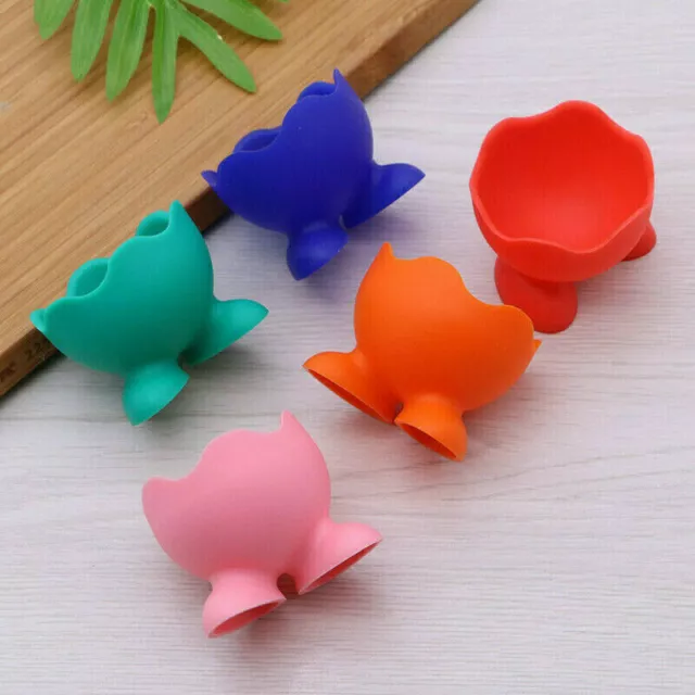 5Pcs Set Silicone Egg Cup Holders Kitchen Breakfast Boiled Eggs Serving Cups