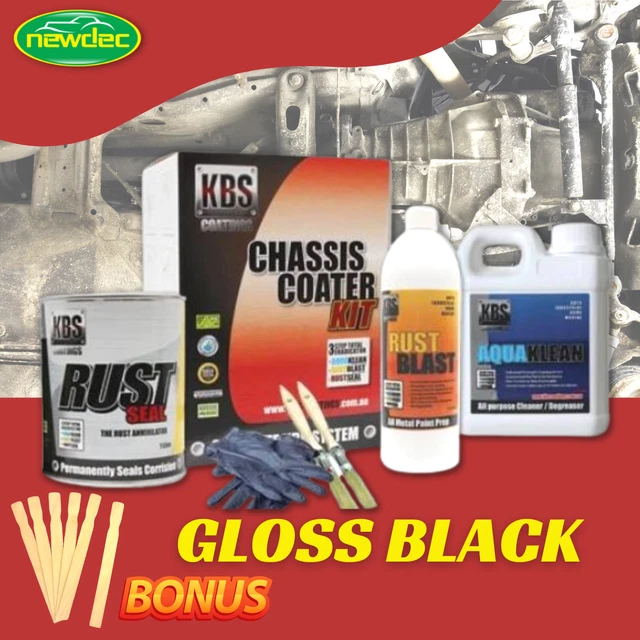 KBS CHASSIS COATER Kit Gloss Black Repair Restoration Underbody Sound