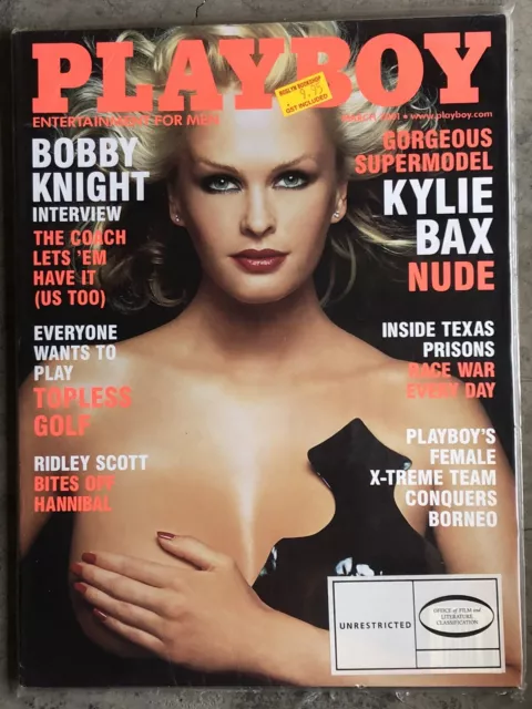 Playboy Magazine March  2001 Ltd Stock Sealed Kylie Bax Nude Ridley Scott