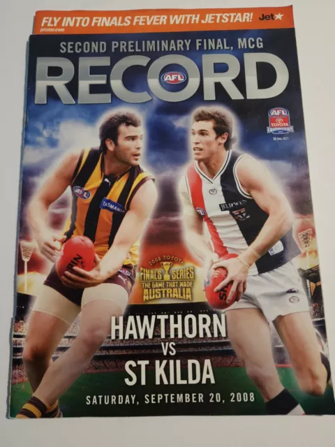 2008 AFL Record 2nd Preliminary Final Hawthorn Hawks Vs ST Kilda Saints MCG