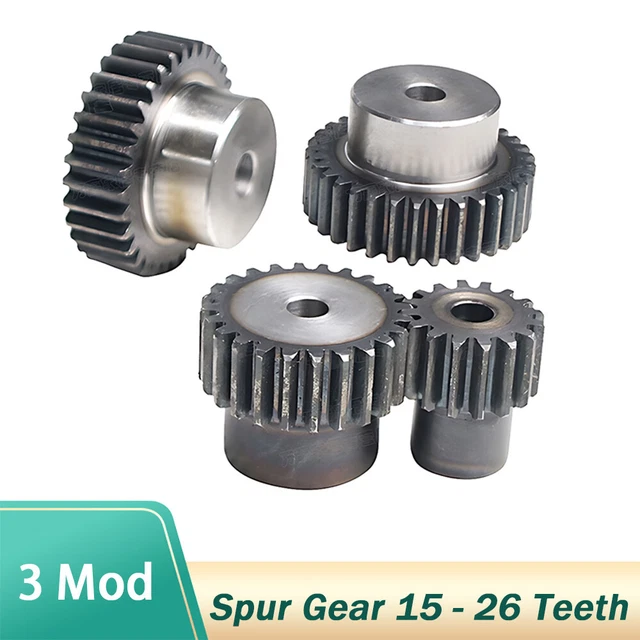 3 Mod Zahnrad Stirnrad 15 - 26 Zähne With Schritt C45 Ritzel Zahnrad aus Stahl