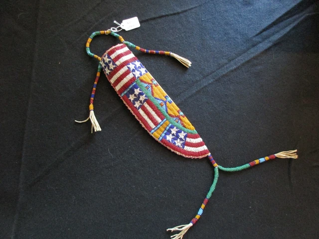 Unique Large Native American Beaded Leather Sheath, South Dakota,  Sd-0823*07811