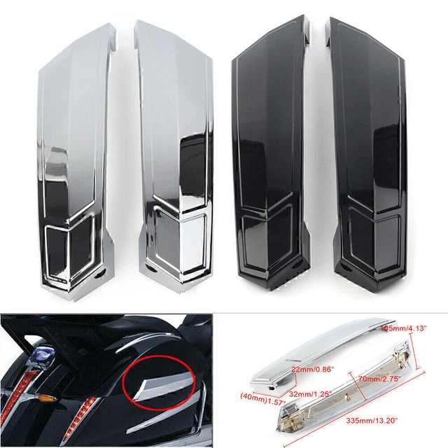 1350] Chrome Diamond Cut Saddlebag Latch Cover Set Of 2, Fits 2014 To 2023 - JH CHOPPERS LLC - View #13