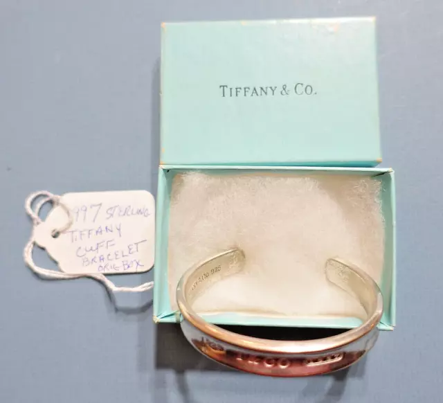 Authentic .925 Tiffany & Co. 1997 Sterling Silver 1837 Solid Heavy Cuff Bracelet