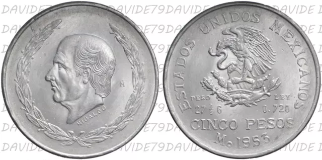 01325] Messico Mexico - 5 Pesos Silver Argento 1953 - Km# 467
