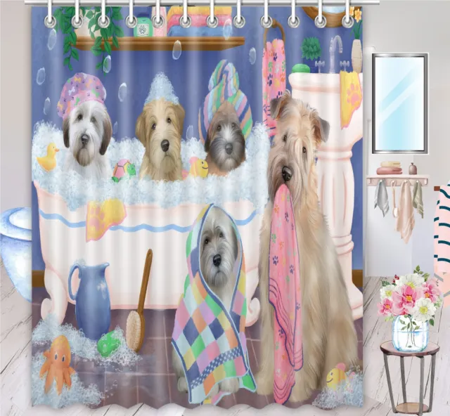 Halloween Wheaten Terrier Dog Shower Curtain Bathtub Screens Personalized Hooks
