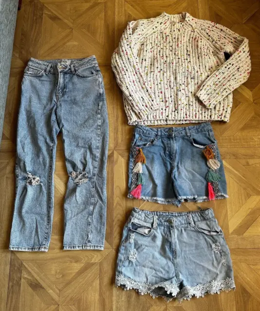 Size: Age 10-11 Years - Girls Clothes Bundle - Jumper, Shorts, Jeans - M&S - VGC