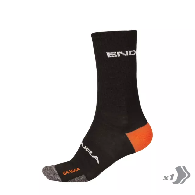 E1146BK Endura Baabaa Merino Winter Sock II Black S-M