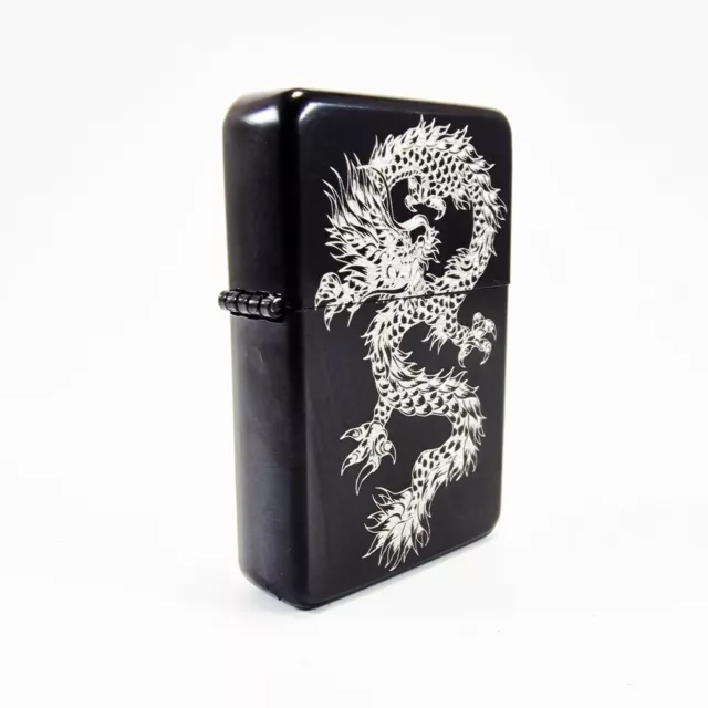BRAND NEW -  DESIGNED BRUSHED STYLED CIGARETTE PETROL LIGHTER - Chinese Dragon