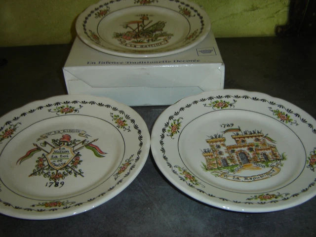6 assiettes parlantes, thème révolution française 1789