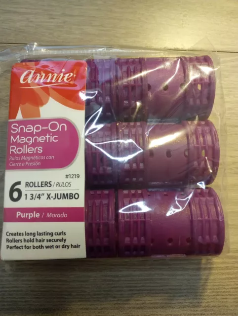1 Pack- Annie  Professional  Snap On Magnetic Rollers X-JUMBO purple  1 - 3/4"