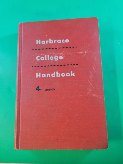 HARBRACE COLLEGE HANDBOOK English 4th Edition 1956 HC Textbook