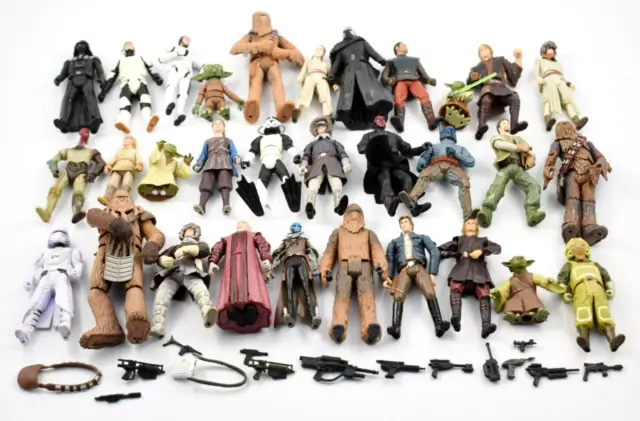 Star Wars collectors lot of over 30+ Modern Figures & Weapons - Job Lot - Bundle