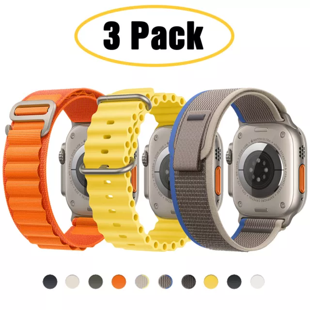 3PACK Ocean Band Trail Alpine Loop for Apple Watch 9 8 7 6 SE Ultra 2 44/45/49mm