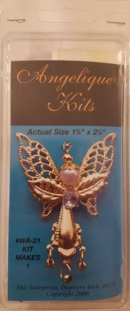Angelique Kits Gold Filigree Angel Pin Beaded Jewelry Mac Enterprises VTG Crafts