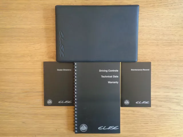 Lotus Elise Owners Handbook Manual and Wallet