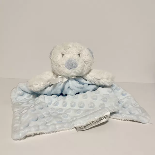 Blankets & Beyond Blue Bear Minky Lovey Security Blanket Plush Baby Blanket Toy