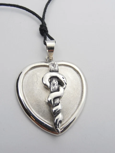 Pendentif Cœur Caducée Des Pharmaciens En Argent 925/1000 - Cozzi Gioielli - Neuf Avec étiquettes