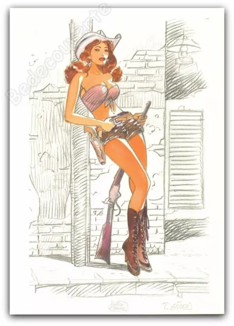 COLT WINCHESTER COW BOY GIRL WESTERN  lovely sexy PIN UP jolie fille Ex LIBRIS💕