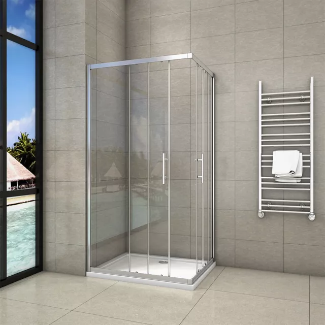 Corner Entry Shower Enclosure Walk in Cubicle Sliding Glass Door