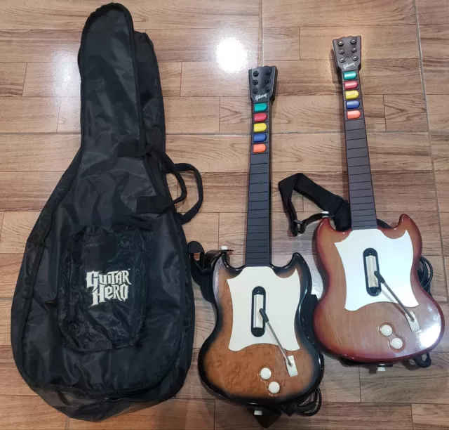 Guitar Hero Wood Grain SG Gibson Wired Controller PS2 Limited Edition Bundle