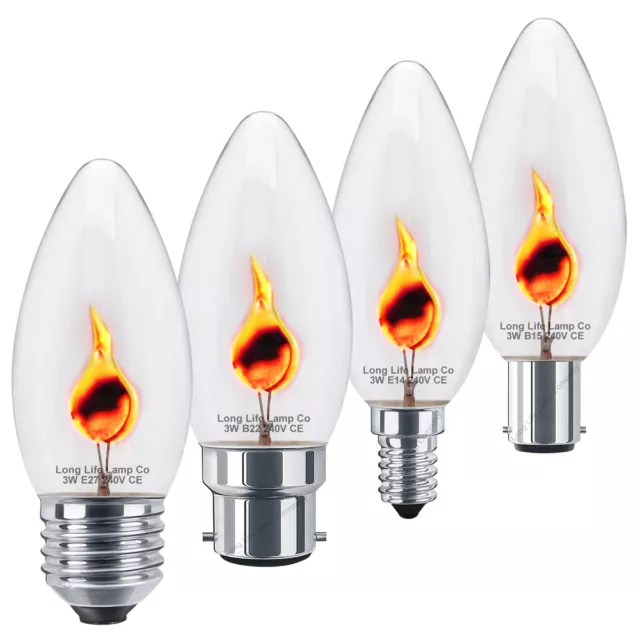 3W FLACKERNFLAMME Kerze Glühbirne HALLOWEEN KERZE Lampen E14 E27 B22 B15