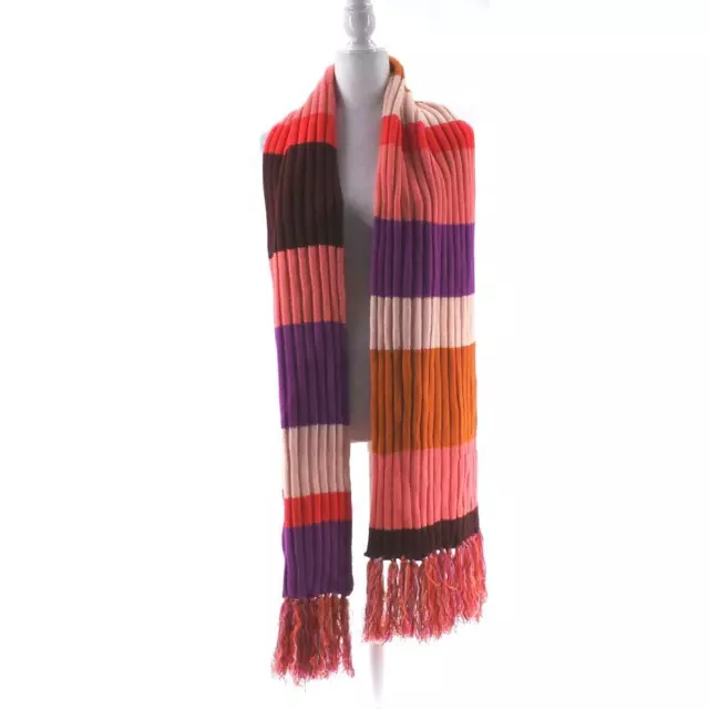 Isaac Mizrahi Live! Color-Block Stripe Long Knit Scarf Pink