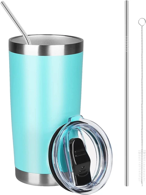 20Oz Insulated Tumblers with Lids and Straws Stainless Steel Coffee Tumbler Cup