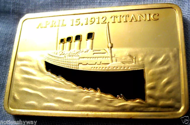 TITANIC Bar Gold Layered Ingot Ship Boat Sea Man Ocean Atlantic New York City U