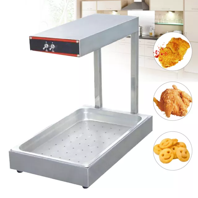 1000W Countertop Food Heat Lamp Chips Warmer Fried Dish Fries Dump Station 220V