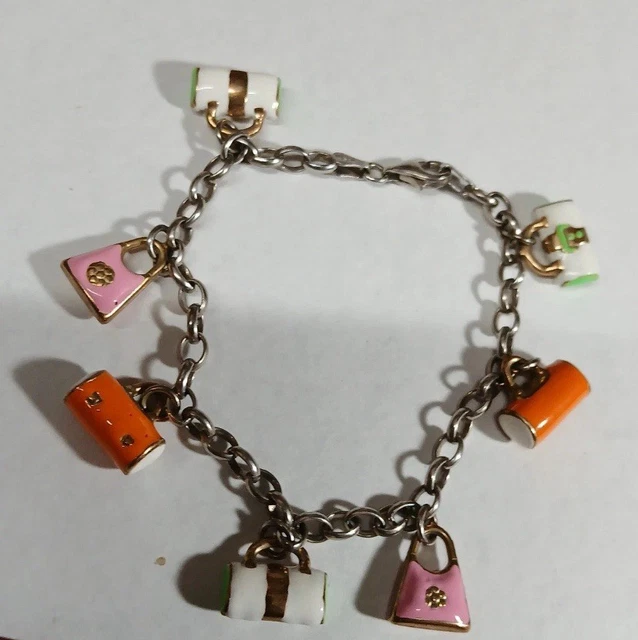 Bracelet En Argent 925 Vintage Avec Breloques - 47,9 G, Pièce Unique Et élégante