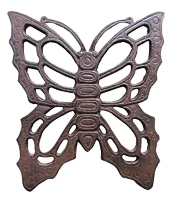 Comfy Hour Rustic Style Collection Cast Iron Garden Stepping Stone - Butterfly