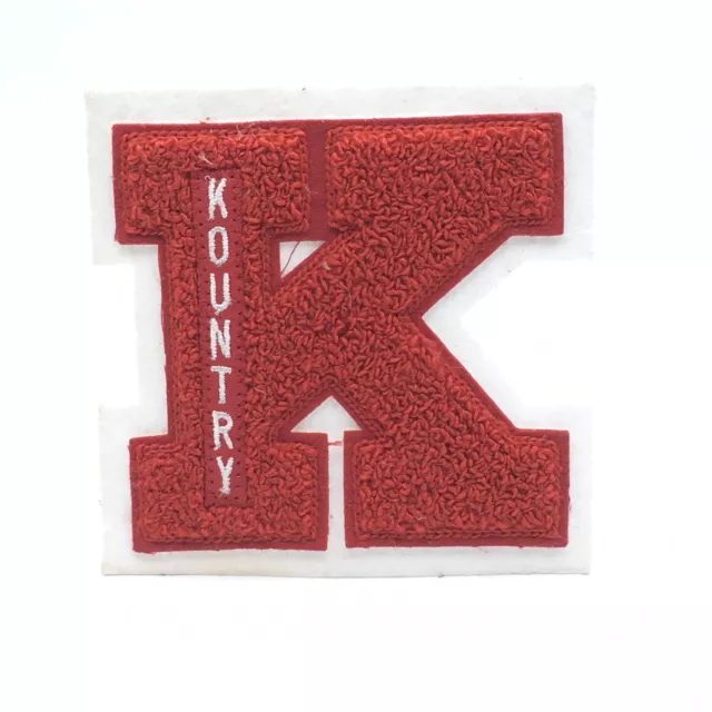 Letter “K” Kountry Red Varsity Jacket Letterman Chenille Patch 5” Sew On Letter