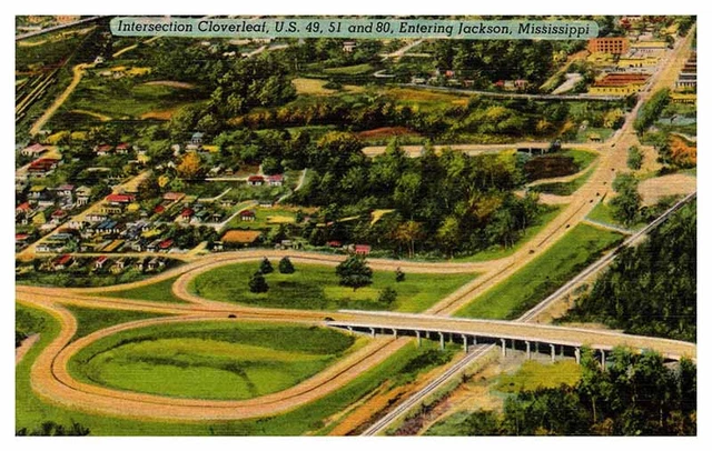 Postcard AERIAL VIEW SCENE Jackson Mississippi MS AR5673