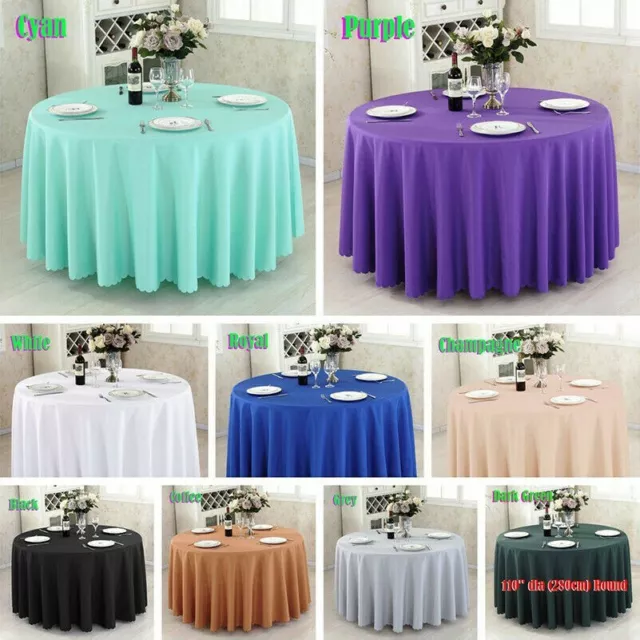 Round Fabric Tablecloth Circular Table Cover Cloth Wedding Party Top Quality