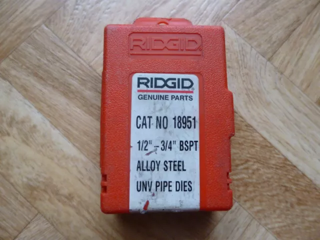 Ridgid boite de 4 matrices de filetage pour tuyaux 1/2¨ / 3/4 ¨  No  18951  USA