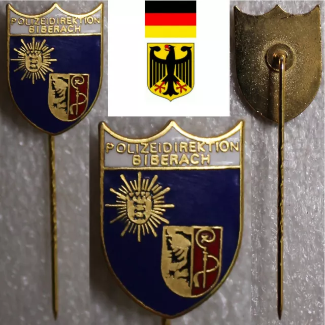 POLIZEI POLICE ANSTECKNADEL BADGE * POLIZEIDIREKTION BIBERACH an der Riss