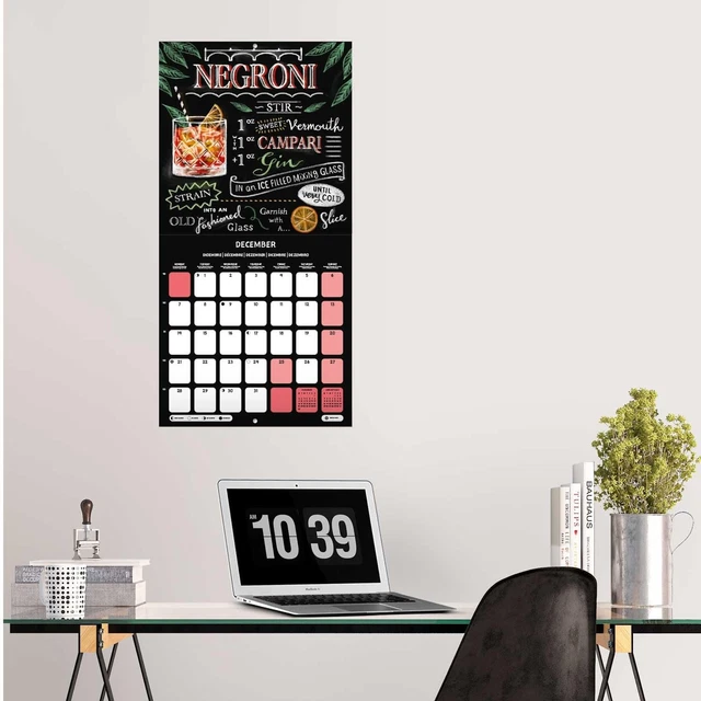 Calendrier Mural 2026 Avec Recettes - Format 30x60 Cm, Papier 140g, Multilingue, De Janvier à Décembre