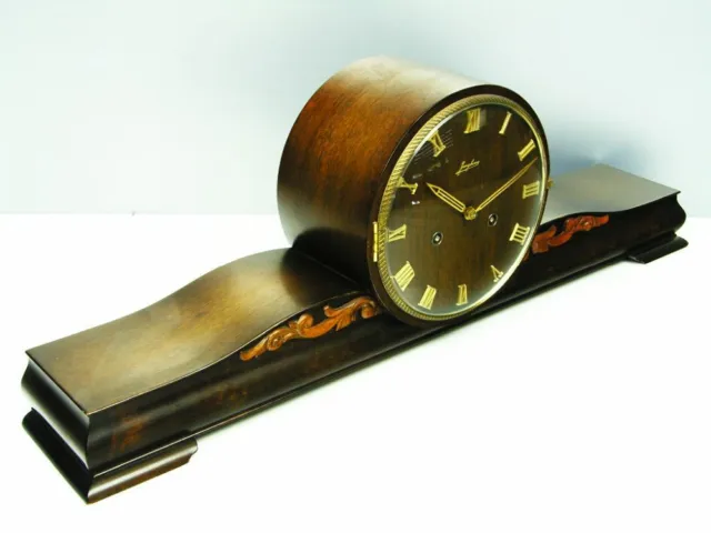 Beautiful Long Junghans Pure  Art Deco  Chiming Mantel Clock  Black Forest 3