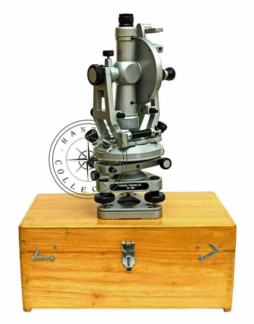 Strumento di rilevamento Transit Adelaide 20 secondi ottone teodolite con scatola di legno