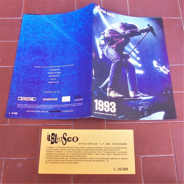 Vasco Rossi GLI SPARI SOPRA 1993 Albo fotografico ufficiale del tour BOOK