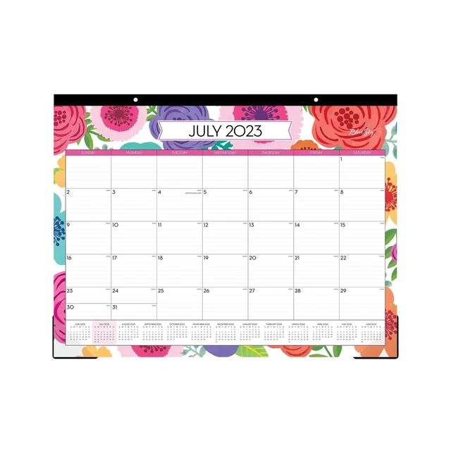 BLUE SKY 20232024 Academic Year Monthly Desk Pad Calendar, 22" x