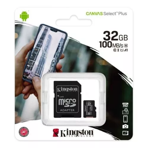 Carte Mémoire 32 Go Micro SD SDHC KINGSTON - Existe aussi en : 64 128 ou 256 Gb