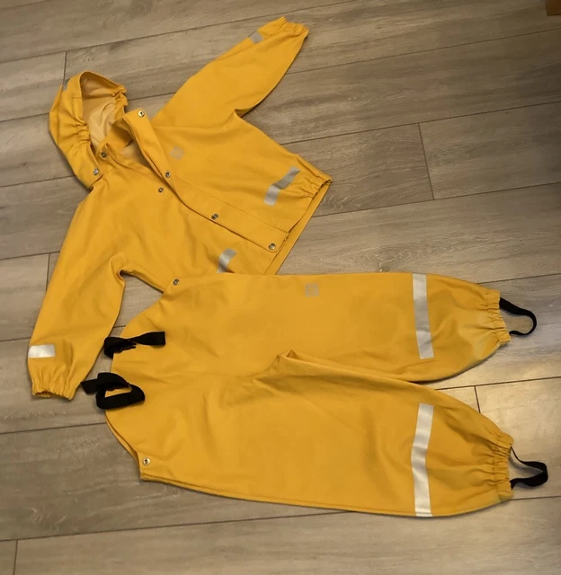 Waterproof Trousers Dungaree And Jacket Set Yellow Age 5 North 66