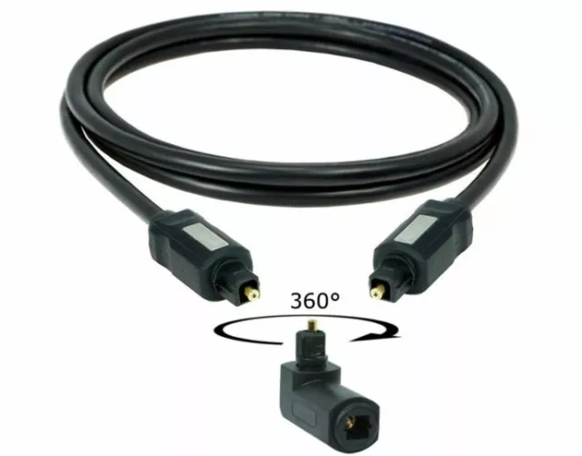2,5m Toslink Audio Numérique Câble Optique Câble + Toslink- Prise D'Angle #MS2.5