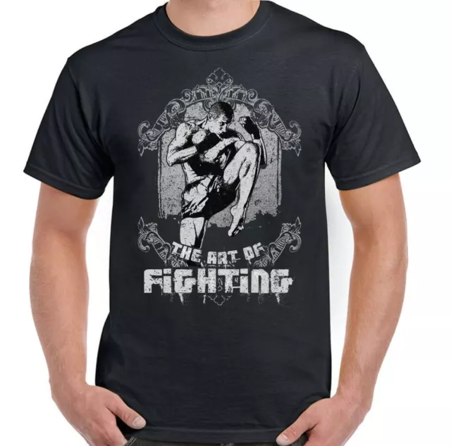 MMA T-Shirt Mens Martial Arts Muay Thai Kick Boxing UFC Top The Art Of Fighting