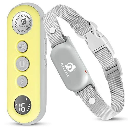 BOUSNIC Dog Shock Collar with Remote - for Dog 10-120Lbs 1000Ft Waterproof Recha